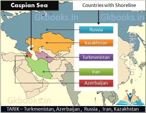 Major Lakes of the World 6 Caspian Sea ,Countries with Shoreline