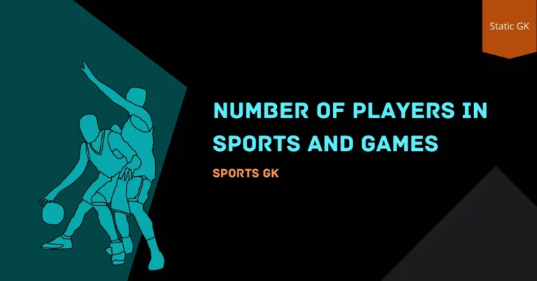 The text " Number of Players in Sports and Games" written on a black background with a football player png.