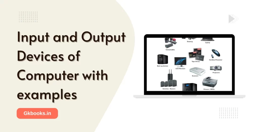 Input and Output Devices of Computer with examples Input and Output Devices of Computer with examples