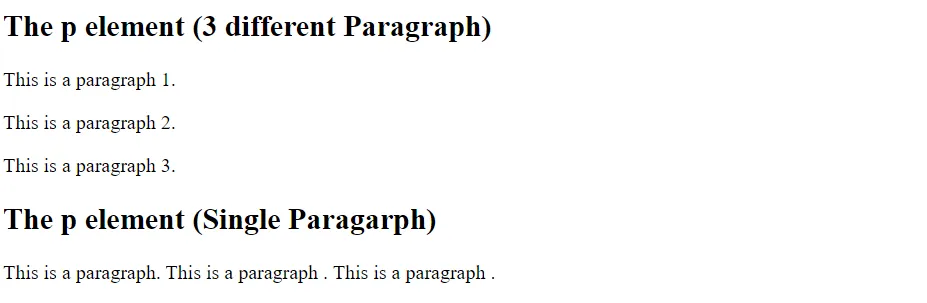 Htmle P element Example