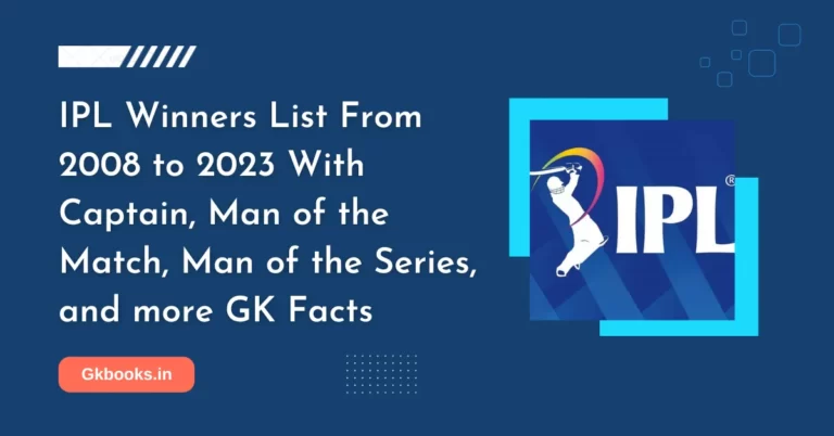 IPL Winners List From 2008 to 2023 With Captain