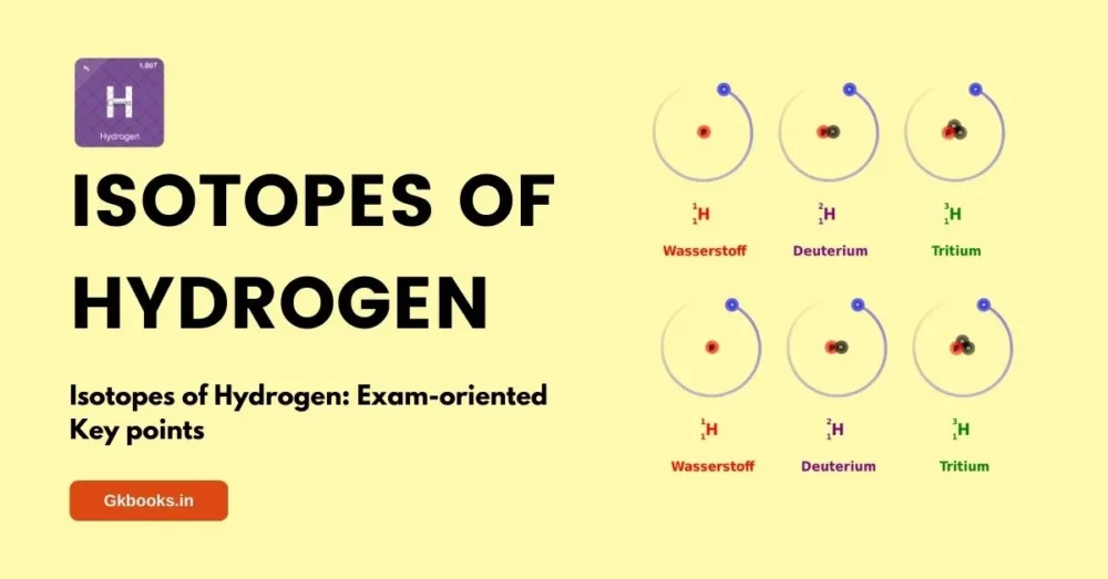 Isotopes of Hydrogen: Exam-oriented Key points