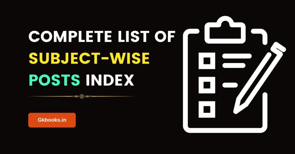 Complete Subject-wise Posts Index