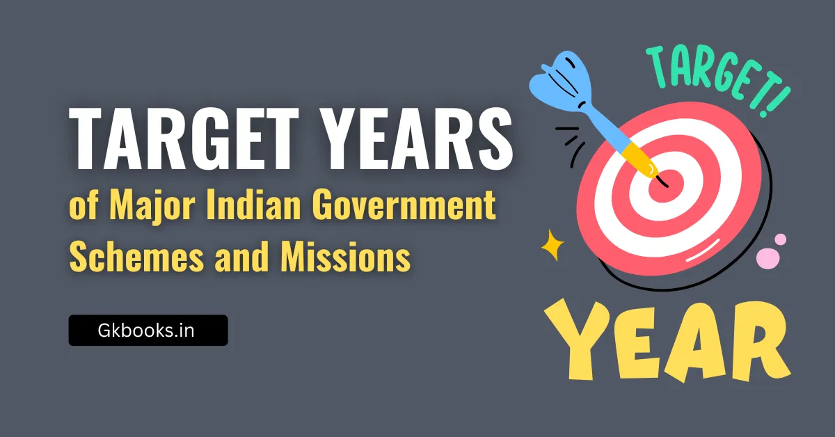 Target Years of Major Indian Government Schemes and Missions