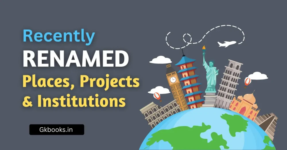 Recently Renamed Places, Projects & Institutions