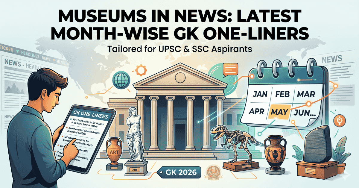 Museums in News: Latest Month-wise GK One-liners for UPSC & SSC