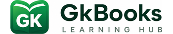 GkBooks Learning Hub logo with green open-book icon